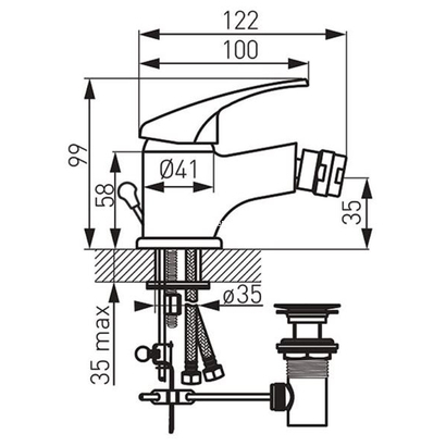 KARAG BASIC BBC6-12 Μπαταρία Μπιντέ Χρωμέ