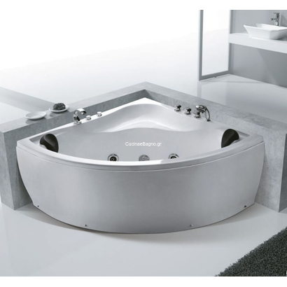 Karag CONCORDIA K-1080 Bianco Lucido 140x140 Μπανιέρα Υδρομασάζ Γωνιακή