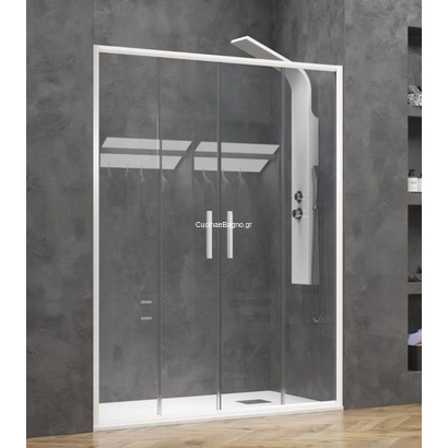 Karag Efe 600 Bianco 200x190 Cm Πόρτα Ντουζιέρας Συρόμενη Προφίλ Λευκό