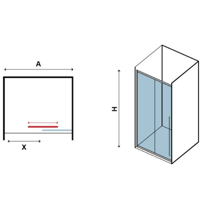 Karag Elysium 400 Χρωμέ 150x200 Cm Καμπίνα Ντουζιέρας Συρόμενη ΔΙΑΦΑΝΗ