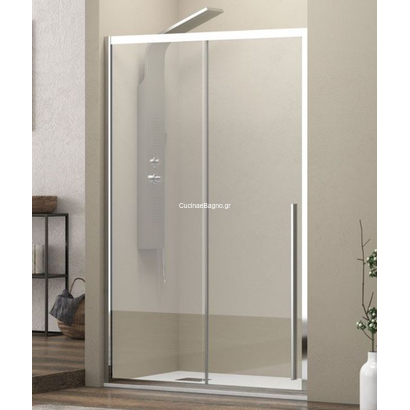 Karag Elysium 400 Χρωμέ 140x200 Cm Καμπίνα Ντουζιέρας Συρόμενη ΔΙΑΦΑΝΗ