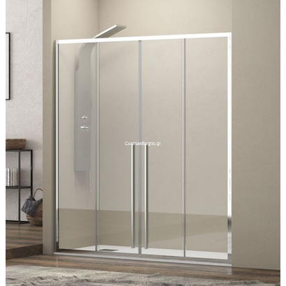 Karag Elysium 600 Χρωμέ 160x200 Cm Καμπίνα Ντουζιέρας Συρόμενη ΔΙΑΦΑΝΗ
