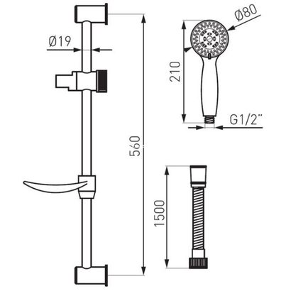 Karag EVO N130B Βέργα Ντους