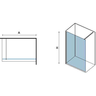 KARAG FREE-1 Inox 100x190 Κρύσταλλο Σταθερό Ντουζιέρας Με Αντηρίδα ΔΙΑΦΑΝΟ