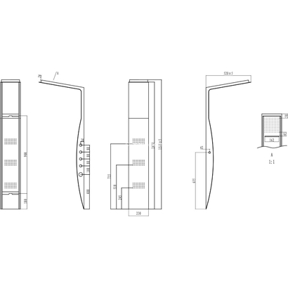 Karag LEONORA S9786 Στήλη Υδρομασάζ Θερμοστατική S/S 304