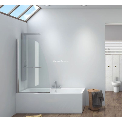 Karag M 9 Chrome 85x140 Cm Κρύσταλλο Μπανιέρας Ανοιγόμενο ΔΙΑΦΑΝO