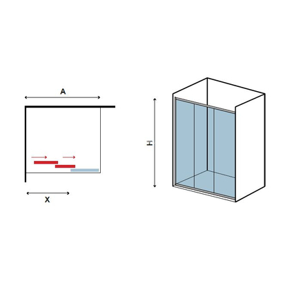 Karag Penta 300 Χρωμέ 150-160x180 Cm Καμπίνα Ντουζιέρας Συρόμενη ΣΕΡΙΓΡΑΦΙΑ