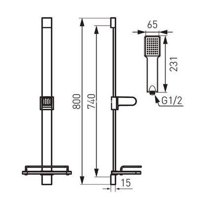 Karag QUADRO N110 Βέργα - Κολώνα Ντους