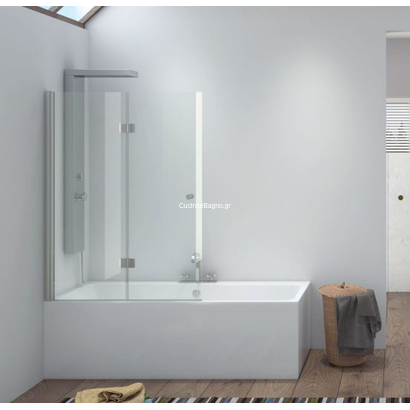 Karag S 7 VASCA Χρωμέ 100x140 Cm Κρύσταλλο Μπανιέρας Δίπτυχο ΔΙΑΦΑΝΟ