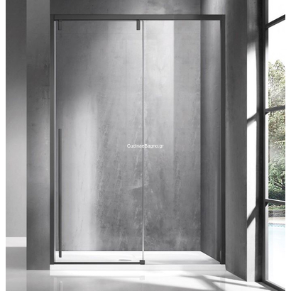 Karag Santorini 400 Gun Metal 120x200 Πόρτα Ντουζιέρας Συρόμενη Προφίλ Ανθρακί