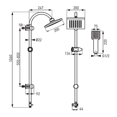 Karag SQUERTO NP22 Στήλη Ντουζιέρας Χωρίς Μπαταρία