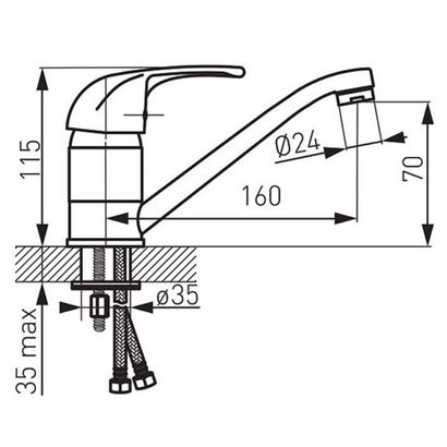 Karag VASTO BVA2A-12 1/2" Μπαταρία Νιπτήρα