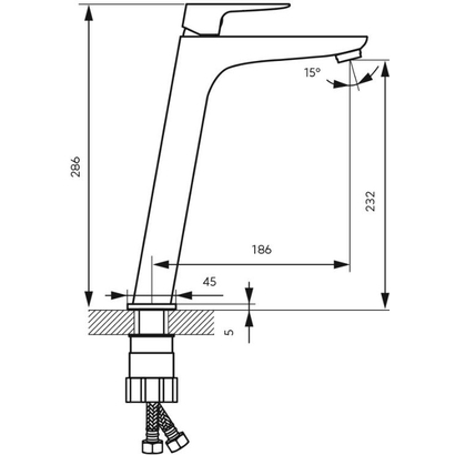 Karag VITTO VERDELINE BLACK BVI2LVLBL-12 Μπαταρία Νιπτήρα Επιτραπέζια Μαύρη