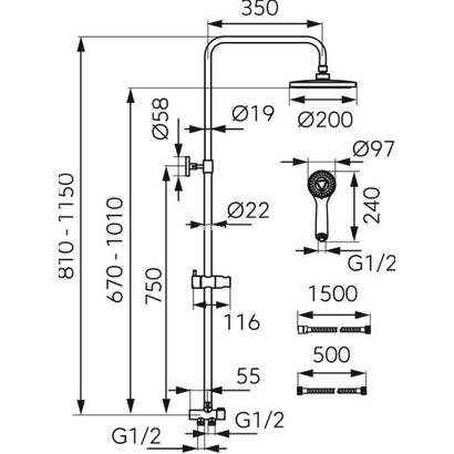 Karag WIZARD NP45 Στήλη Ντουζιέρας Χωρίς Μπαταρία