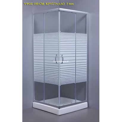 Gloria 90x90x180 Ascot Καμπίνα Ντουζιέρας Τετράγωνη Σεριγραφία 90-1910