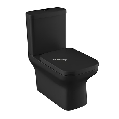 Huida Ariston Black Mat 64x36 Λεκάνη με Καζανάκι και κάλυμμα Set-0244