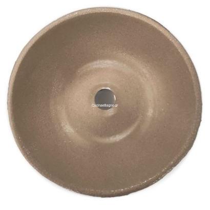 Sanitec Keramos Beige Rock 411 Νιπτήρας Επιτραπέζιος Φ40 cm