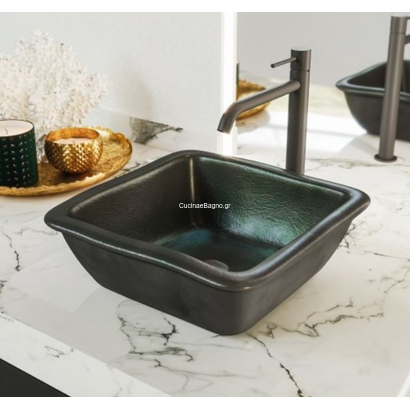 Sanitec Keramos Rock Green 410 Νιπτήρας Επιτραπέζιος 40x40