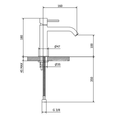 Sanitec Rome Χρώμιο Μπαταρία Νιπτήρα Χαμηλή 00-99-00590