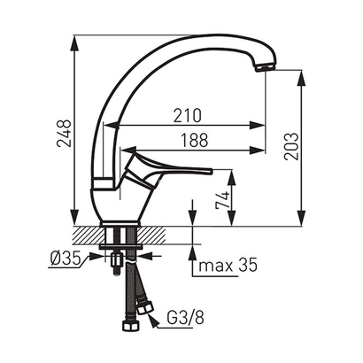 Karag Stillo BSL4A Μπαταρία Κουζίνας Ψηλή