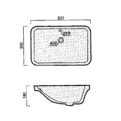 Ceramita F-45 53x35 Νιπτήρας Υποκαθήμενος