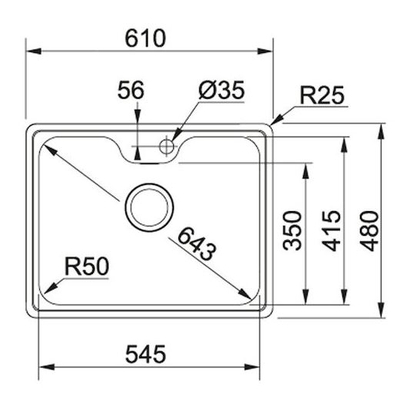Franke Bell BCX 610-55 Νεροχύτης Inox 61x48 101.0634.570