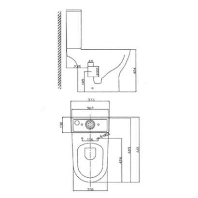 Ceramita Bergamo 61x37 Λεκάνη Επιδαπέδια Set