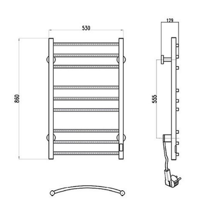 Colorado Brinsk Χρωμέ 53x86 Ηλεκτρικό Θερμαντικό Σώμα Πετσετοκρεμάστρα