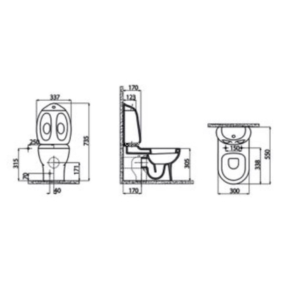 Creavit Ducky 55cm Παιδική Λεκάνη Σετ P DC3600