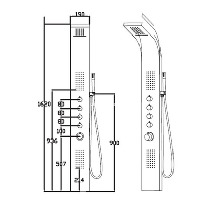 Colorado Eclipse Black Matt Στήλη Ντους Υδρομασάζ Μαύρη Stav