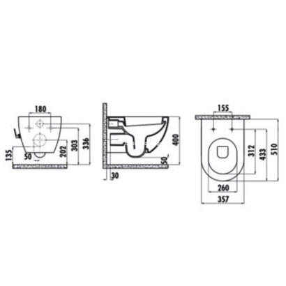 Creavit Free 51x35,7 Λεκάνη Κρεμαστή Με Ενσωματωμένο Μπιντέ Και Κάλυμμα