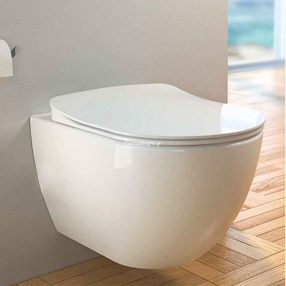 Creavit Free 51x35,5 Λεκάνη Κρεμαστή Με Κάλυμμα