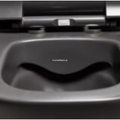 Creavit Fresh Rim Out Anthracite Matt 52,5x35,5 Λεκάνη Κρεμαστή Με Κάλυμμα