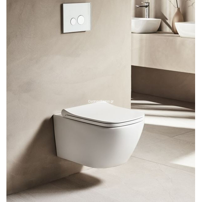 Creavit Fresh Rim Out White Matt 52,5x35,5 Λεκάνη Κρεμαστή Με Κάλυμμα