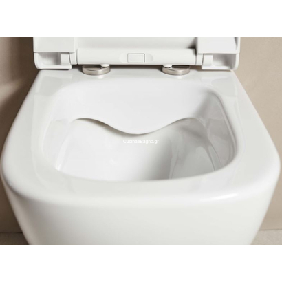 Creavit Fresh Rim Out White Matt 52,5x35,5 Λεκάνη Κρεμαστή Με Κάλυμμα