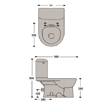 Huida Bebe 56x32 Λεκάνη Παιδική Με Καζανάκι ΧΠ/ΚΣ Set-0030