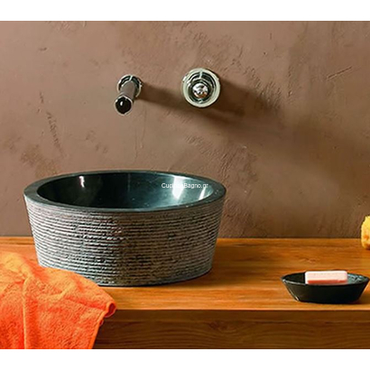 Stoone Jaya Grey Φ40 cm Νιπτήρας Πέτρινος Επιτραπέζιος Stav