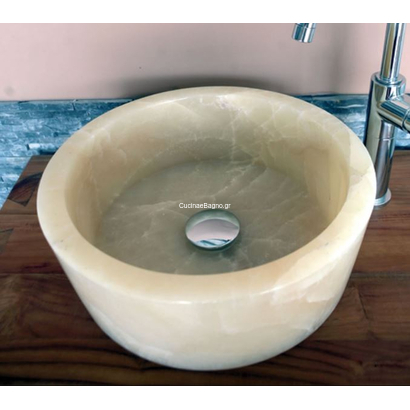 Stoone Jaya Onyx Φ40 cm Νιπτήρας Πέτρινος Επιτραπέζιος Stav