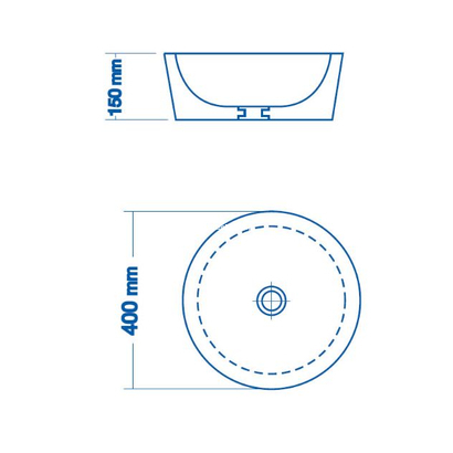 Stoone Jaya Grey-Black Φ40 cm Νιπτήρας Πέτρινος Επιτραπέζιος Stav
