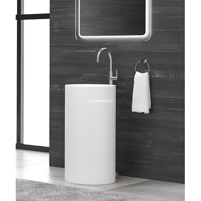 Karag 45D-PMW WHITE MATT MILOS 44x44 Νιπτήρας Δαπέδου Λευκό Ματ