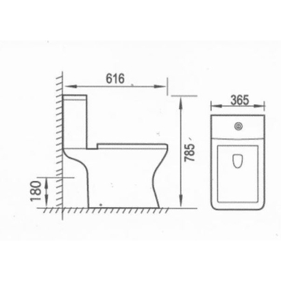 Ceramita Navy Rimless 61,6x36,5 Λεκάνη Επιδαπέδια Set