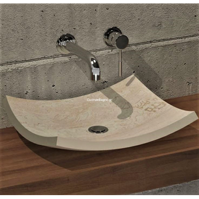 Stoone Piring Beige 50x40 cm Νιπτήρας Πέτρινος Επιτραπέζιος Stav
