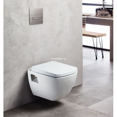 Creavit Quadro 50x35,5 Λεκάνη Κρεμαστή Με Κάλυμμα