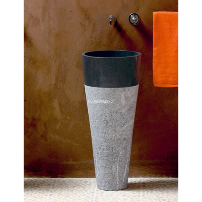 Stoone Raja Black Φ40 cm Νιπτήρας Πέτρινος Επιτραπέζιος Stav