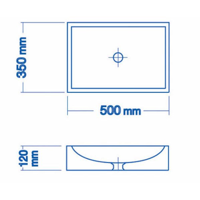 Bati Ranya Beige 50x35 cm Νιπτήρας Πέτρινος Επιτραπέζιος Stav