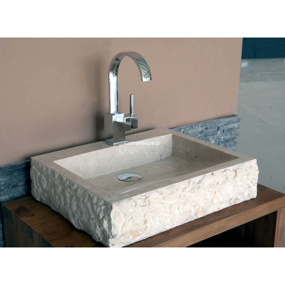 Stoone Serok Beige 50x40 cm Νιπτήρας Πέτρινος Επιτραπέζιος Stav