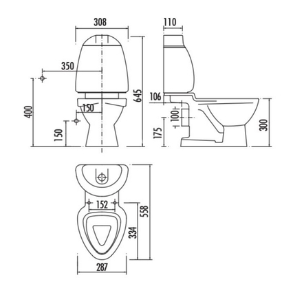 Creavit Παιδική Λεκάνη Σετ P 55,8x30,8