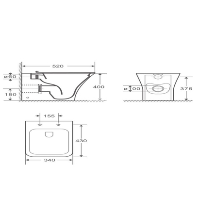 Ceramita Storm Floor Rimless 53x34 Λεκάνη Δαπέδου ΥΠ Με Κάλυμμα