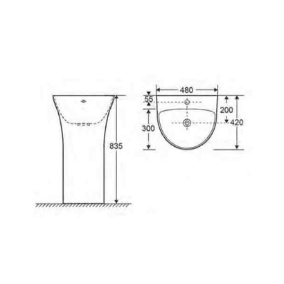Ceramita Viral Basin 48x42 Νιπτήρας Δαπέδου