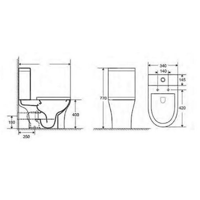 Ceramita Viral Rimless 65x34 Λεκάνη Επιδαπέδια Set